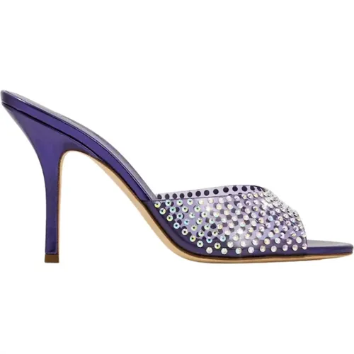 Purple Crystal Stiletto Sandals , female, Sizes: 6 UK - Paris Texas - Modalova