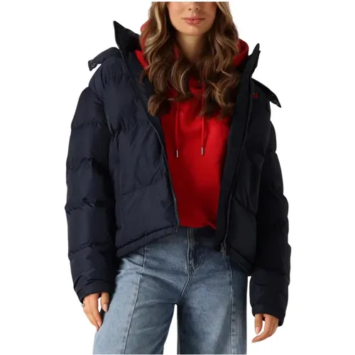 Blaue Steppjacke für Damen , Damen, Größe: XL - Tommy Jeans - Modalova