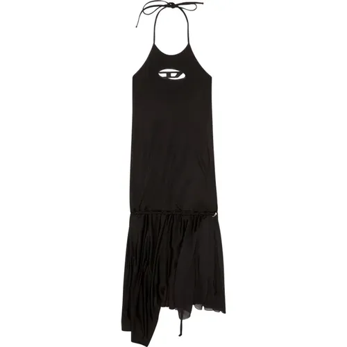 Neckholder-Kleid mit Saum aus Chiffon , Damen, Größe: L - Diesel - Modalova