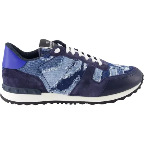 Denim Rockrunner Sneakers , male, Sizes: 8 1/2 UK, 9 UK - Valentino Garavani - Modalova