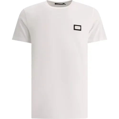 Logo Plaque T-Shirt , Herren, Größe: L - Dolce & Gabbana - Modalova