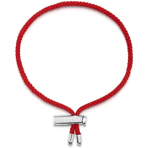 Men`s String Bracelet with Adjustable Silver Lock , male, Sizes: ONE SIZE - Nialaya - Modalova