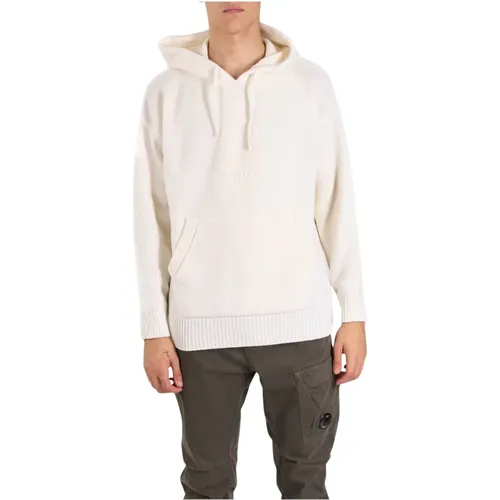 Woll-Boxy-Hoodie mit Kängurutasche , Herren, Größe: L - C.P. Company - Modalova