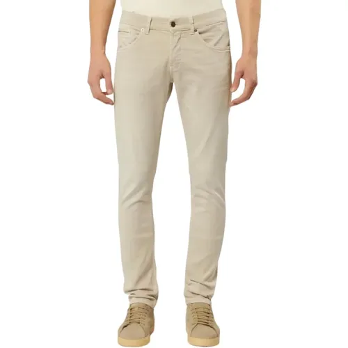 Stylish Grey Slim-Fit Trousers for Men , male, Sizes: W36, W35 - Dondup - Modalova