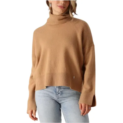 Kamel Rollkragenpullover für Damen,Cremefarbener Rollkragenpullover für Damen - Liu Jo - Modalova