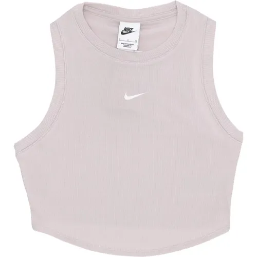 Essential Rib Crop Tank Top , female, Sizes: XS, M, S - Nike - Modalova