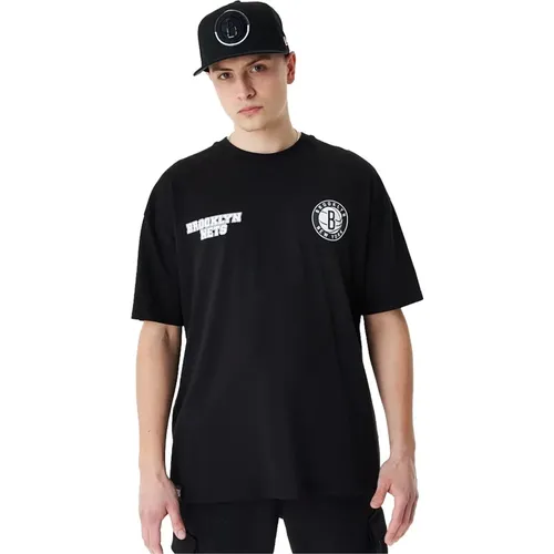 Schwarzes Nets NBA Grafik T-Shirt - new era - Modalova