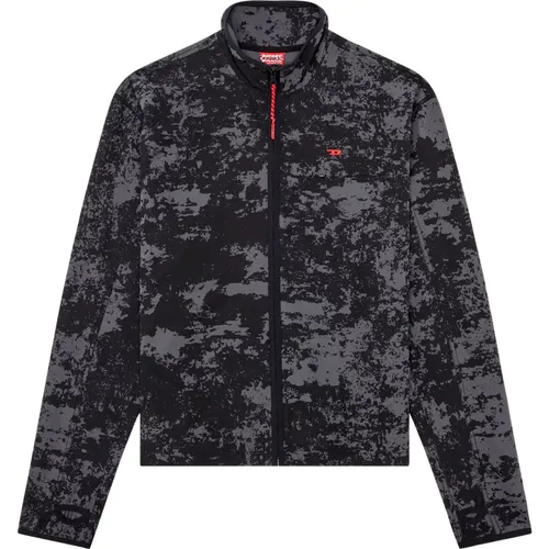 Trackjacke aus Webstoff mit diffusem Print , Herren, Größe: 2XL - Diesel - Modalova