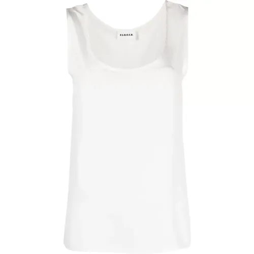 Silk U-Neck Sleeveless Shirt , female, Sizes: L - P.a.r.o.s.h. - Modalova