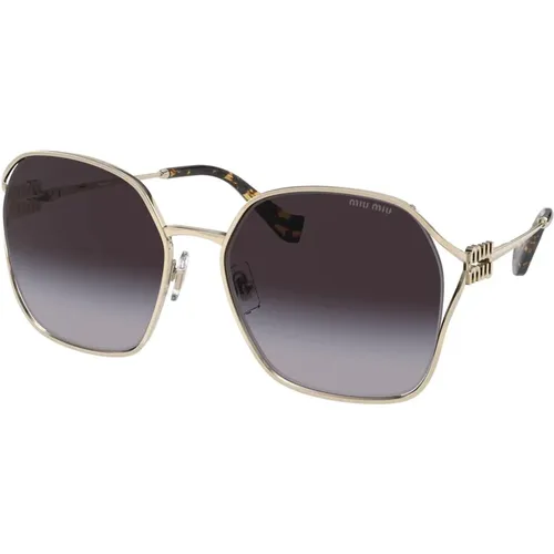 Sunglasses,Gold/Pink Shaded Sunglasses - Miu Miu - Modalova