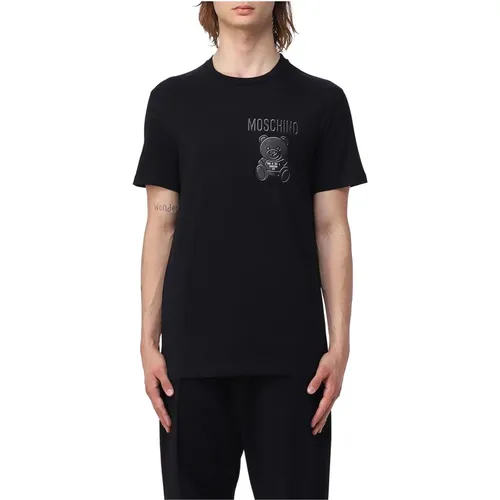 Stylish Men`s T-Shirt , male, Sizes: L - Moschino - Modalova