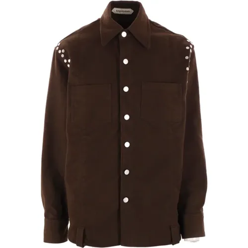 Cotton Shirt Jacket with Metal Studs , male, Sizes: M, S - Namacheko - Modalova