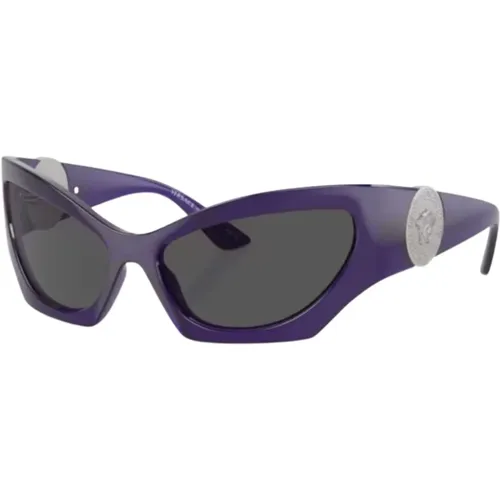 Bold Wpap-Around #39;0Ve4450#39; Sunglasses /Transparent violet , unisex, Sizes: ONE SIZE - Versace - Modalova