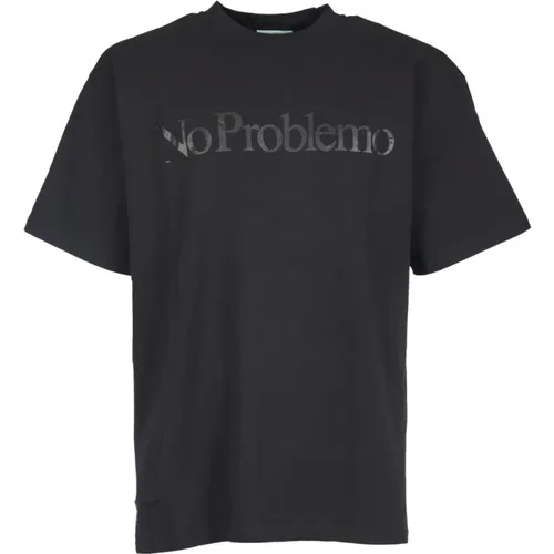 No Problemo T-Shirt with Slogan Print , male, Sizes: M, S - Aries - Modalova