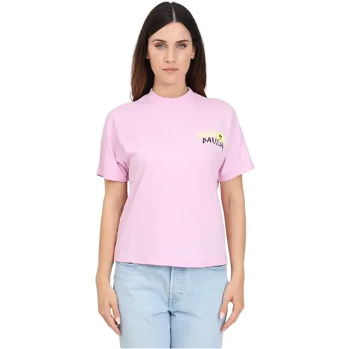 Rosa Logo Print T-shirt , Damen, Größe: M - BARROW - Modalova