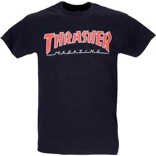 Schwarz/Rot Tee Kurzarm Crew Neck , unisex, Größe: XL - Thrasher - Modalova