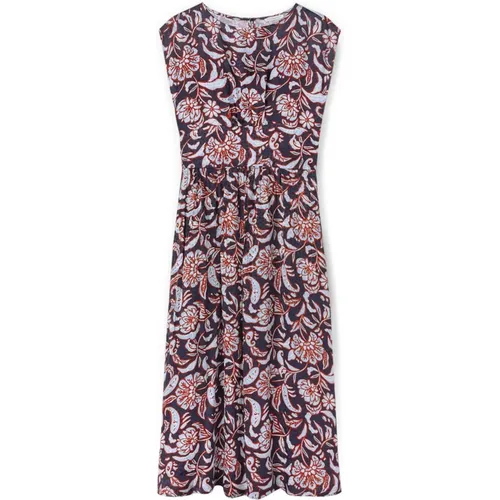 Satin Kleid mit Halstuch-Muster , Damen, Größe: XL - Motivi - Modalova