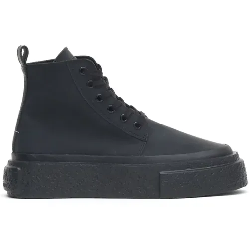 Leather Sneakers Round Toe , male, Sizes: 10 UK, 8 UK, 6 UK, 8 1/2 UK, 7 UK, 9 UK - MM6 Maison Margiela - Modalova