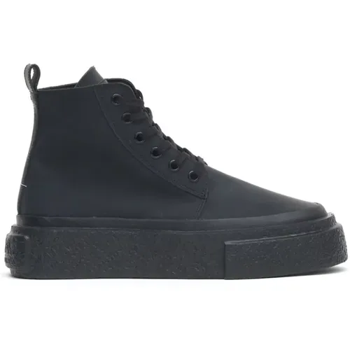 Leather Sneakers Round Toe , male, Sizes: 8 1/2 UK - MM6 Maison Margiela - Modalova