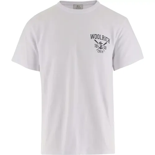 Klassisches Herren T-Shirt , Herren, Größe: M - Woolrich - Modalova