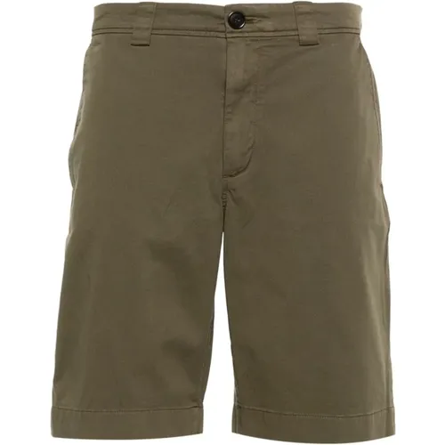 Grüne Twill-Webart Casual Shorts , Herren, Größe: W33 - Woolrich - Modalova