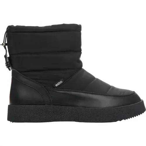 Damen Schwarze Pelzgefütterte Schneestiefel aus Echtem Leder Er00114130 , Damen, Größe: 37 EU - Estro - Modalova