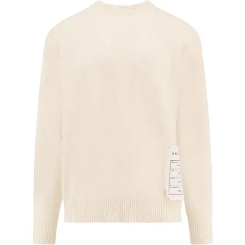 Cashmere crewneck sweater with ribbed hem and cuffs , male, Sizes: L, M - Amaránto - Modalova