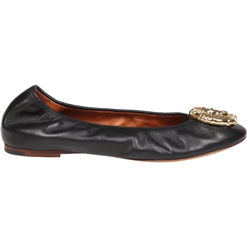 Leather Ballet Flats with Gold Buckle , female, Sizes: 5 UK, 8 UK, 6 UK, 3 UK, 4 UK - Lanvin - Modalova