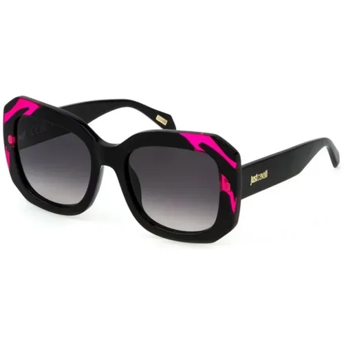 Black Rose Sunglasses Smoke Gradient Lens , female, Sizes: 54 MM - Just Cavalli - Modalova