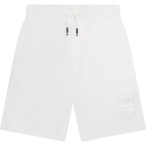 Weiße Kinder Bermuda Shorts mit gestickter Illustration - Hugo Boss - Modalova