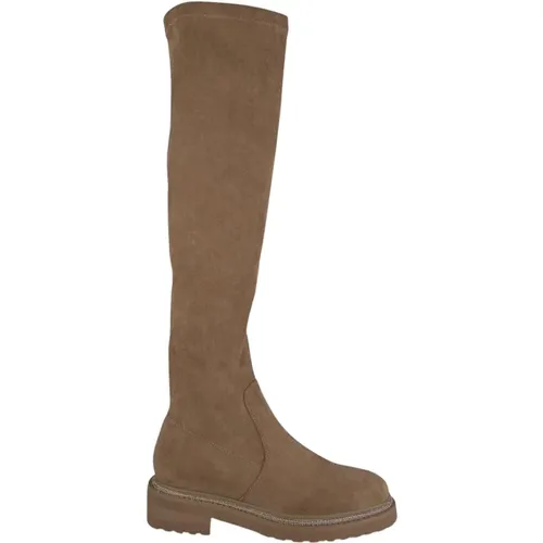 High Leather Boots with Round Toe , female, Sizes: 5 UK, 8 UK, 3 UK, 9 UK, 6 UK, 7 UK - Alma en Pena - Modalova
