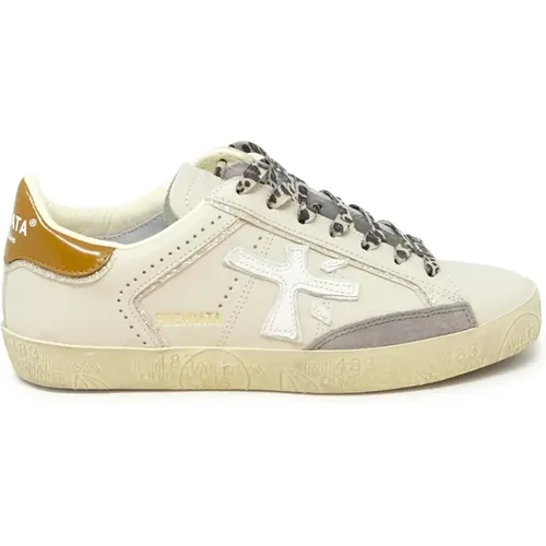 White Leather Sneakers Aw23 , female, Sizes: 3 UK - Premiata - Modalova