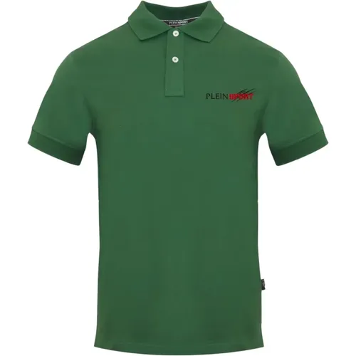 Solid Short Sleeve Polo Shirt with Button Fastening , male, Sizes: 2XL, XL, M, L, S - Plein Sport - Modalova