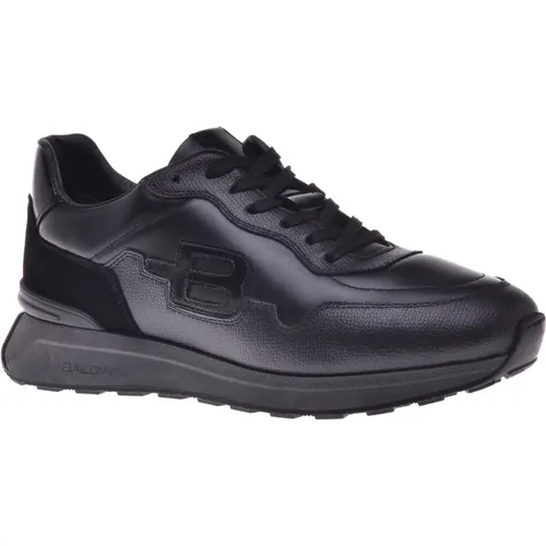 Trainers in leather and tumbled leather , male, Sizes: 11 UK, 12 UK, 6 UK, 7 UK, 10 UK, 9 UK, 9 1/2 UK, 7 1/2 UK - Baldinini - Modalova