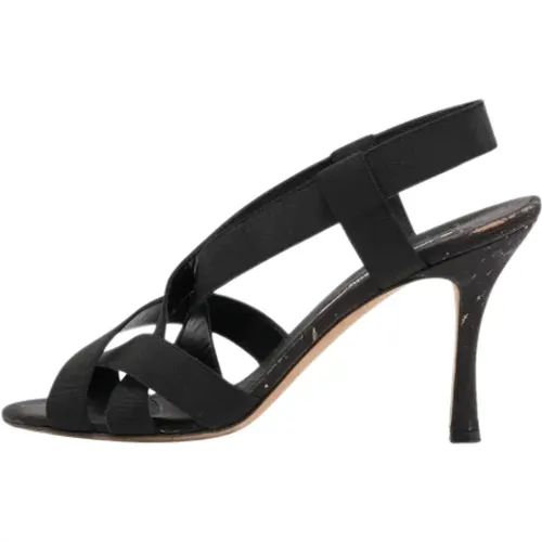 Pre-owned Fabric sandals , female, Sizes: 5 1/2 UK - Manolo Blahnik Pre-owned - Modalova