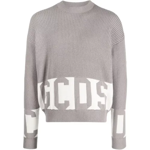 Grey Sweaters for Men , male, Sizes: L, XL - Gcds - Modalova