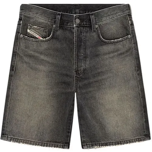 Regular-Short Schwarze Jeans , Herren, Größe: W30 - Diesel - Modalova