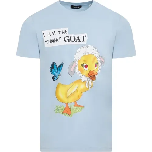 Goat Print Cotton T-Shirt , male, Sizes: L, XL - EgonLab - Modalova