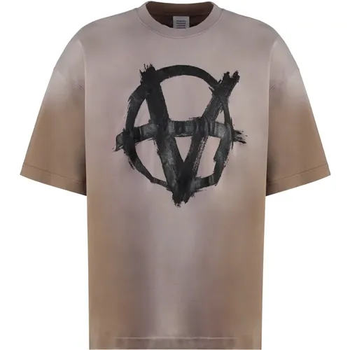 Anarchie Baumwoll T-shirt , Herren, Größe: M - Vetements - Modalova