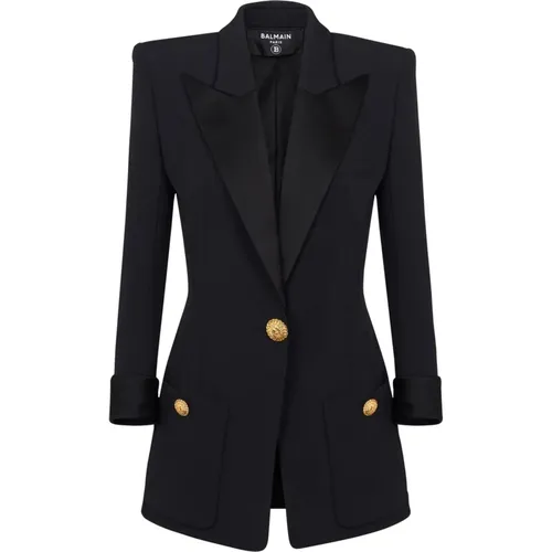 Grain de poudre 1-button jacket , female, Sizes: L, XS, S - Balmain - Modalova