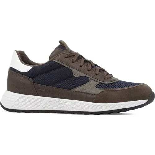 Olive Navy Sneakers for Men , male, Sizes: 10 UK, 8 UK - Geox - Modalova
