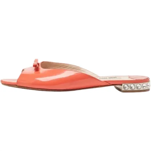 Pre-owned Leather flats , female, Sizes: 5 UK - Miu Miu Pre-owned - Modalova