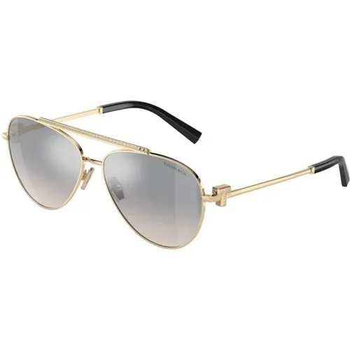 Blue and Silver Frame Sunglasses , unisex, Sizes: 59 MM - Tiffany - Modalova