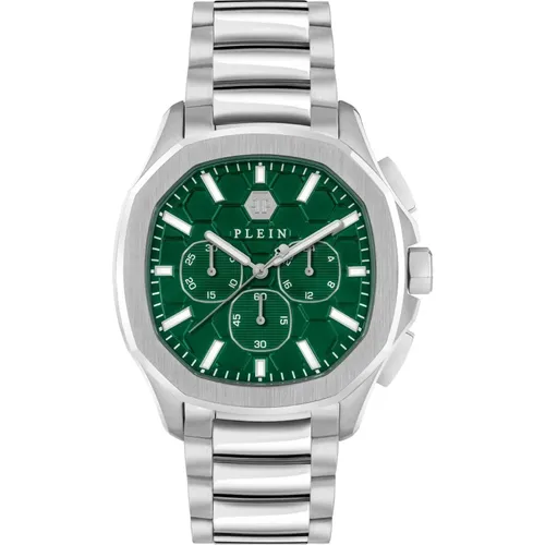 Spectre Chrono Watch Silver Green , male, Sizes: ONE SIZE - Philipp Plein - Modalova