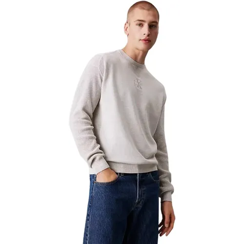 Herren Monogramm Rundhalsausschnitt Sweatshirt , Herren, Größe: XL - Calvin Klein Jeans - Modalova