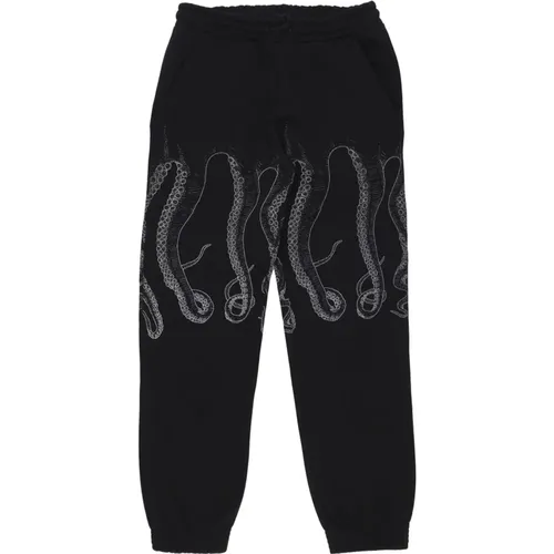 Schwarze Sweatpants mit Tentakeldruck , Herren, Größe: S - Octopus - Modalova