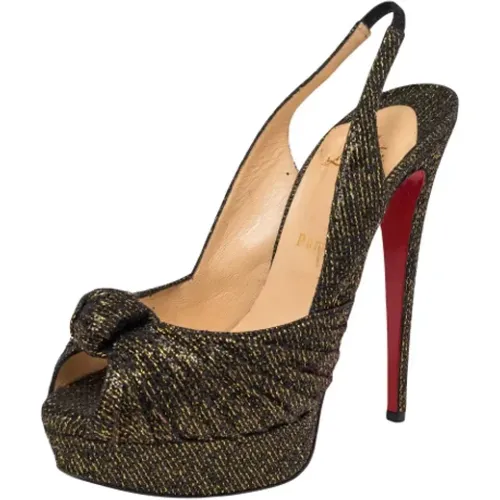 Pre-owned Fabric sandals , female, Sizes: 6 1/2 UK - Christian Louboutin Pre-owned - Modalova