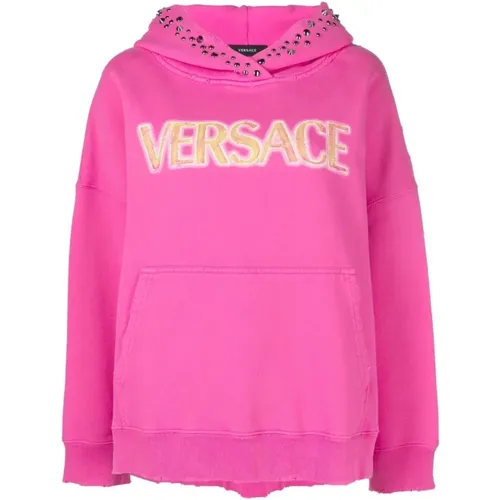 Cozy Stylish Sweatshirt , female, Sizes: 2XS - Versace - Modalova