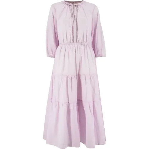 Sophisticated Cotton Voile Dress , female, Sizes: M, L - PESERICO - Modalova