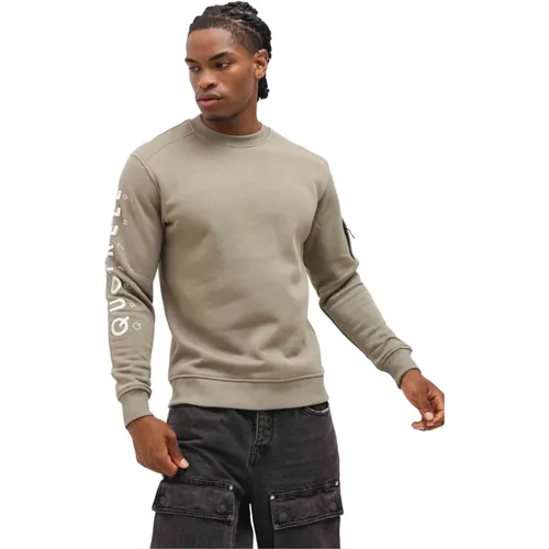 Defender Sweater Grün/Weiß Herren , Herren, Größe: M - Quotrell - Modalova